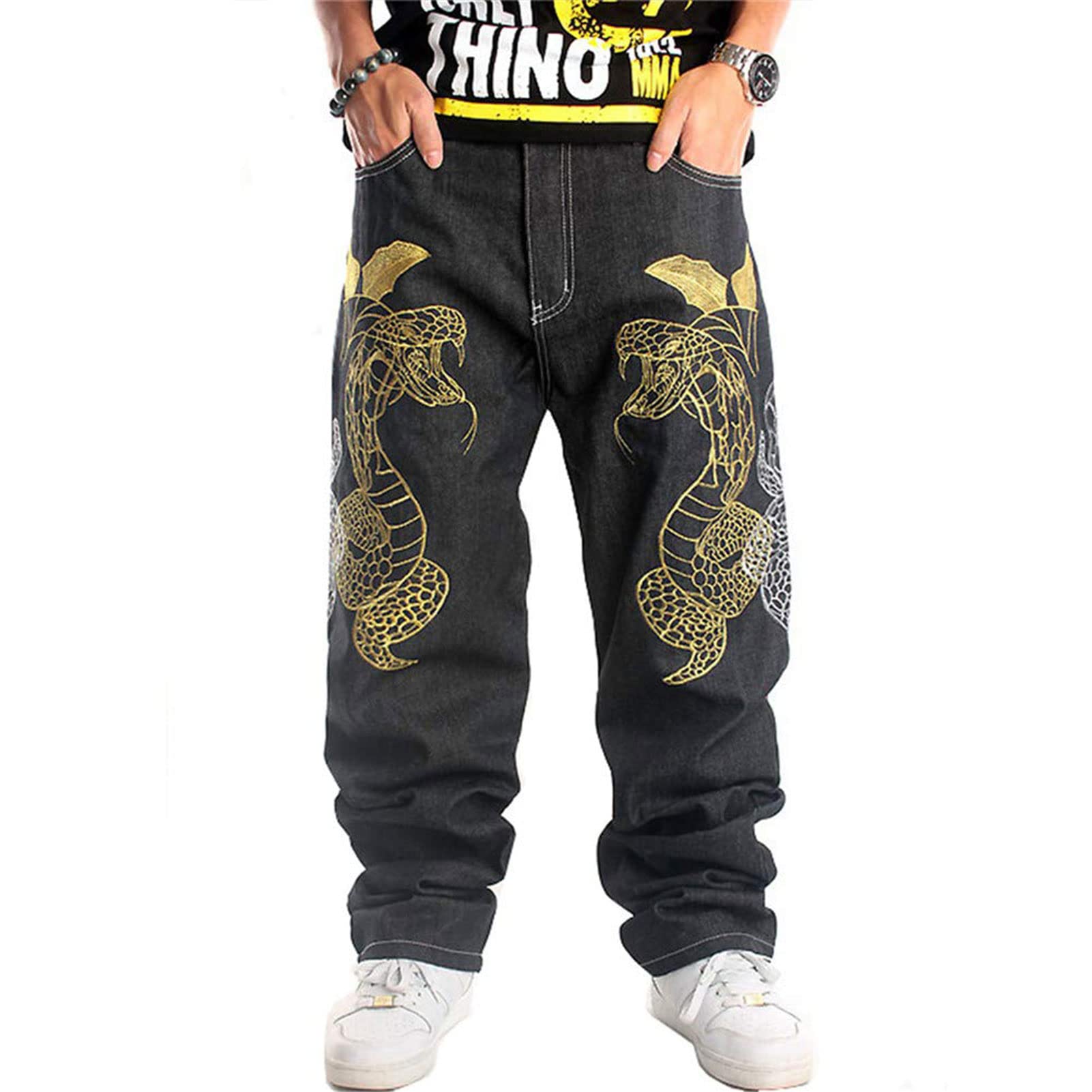 Y2k Skateboard Pants Hip Hop Embroidered Jeans Men Baggy Denim